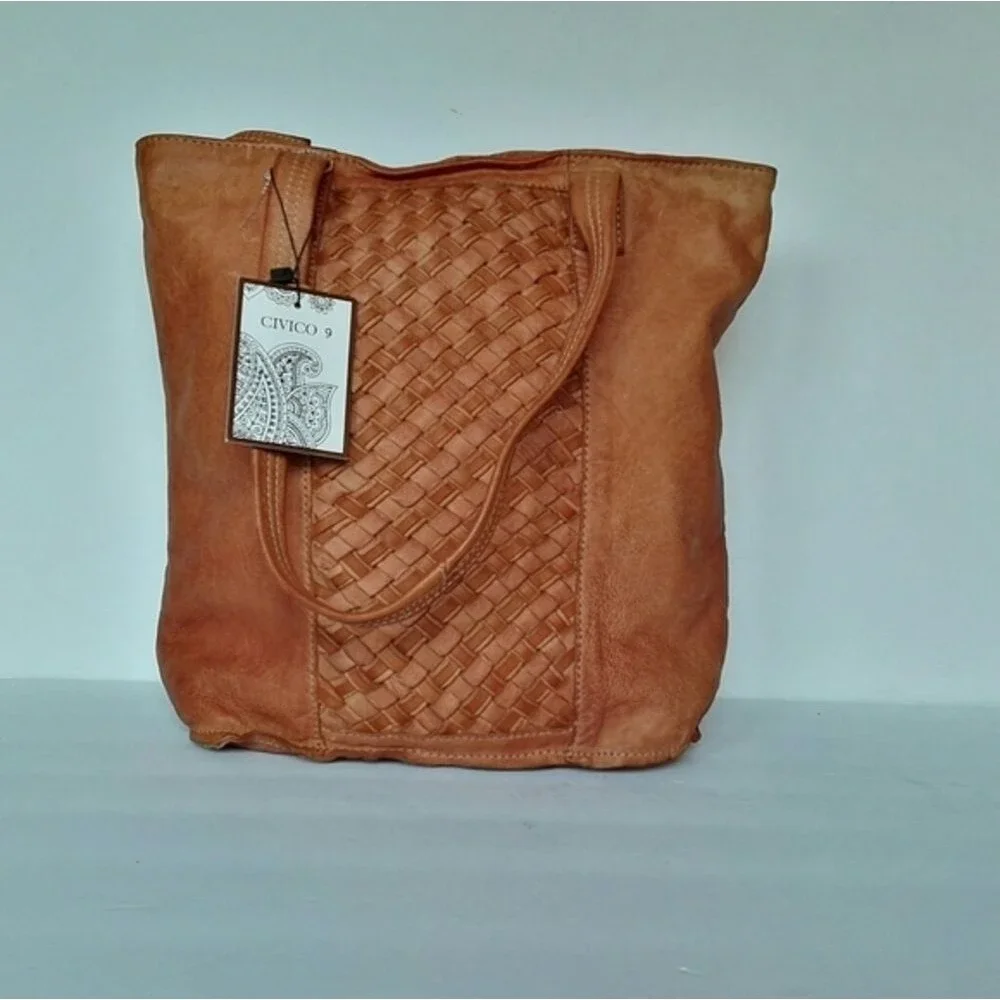Civico 9 Women's Distressed  Purse‎ Tote Bag Genuine Leather $149